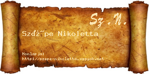 Szépe Nikoletta névjegykártya