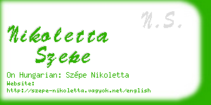 nikoletta szepe business card
