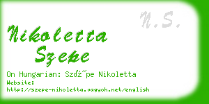 nikoletta szepe business card